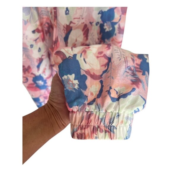 Lena Romper Jumpsuit Floral Print Pockets & Belted Zip Front Cuffed Ankles Small - Picture 3 of 9